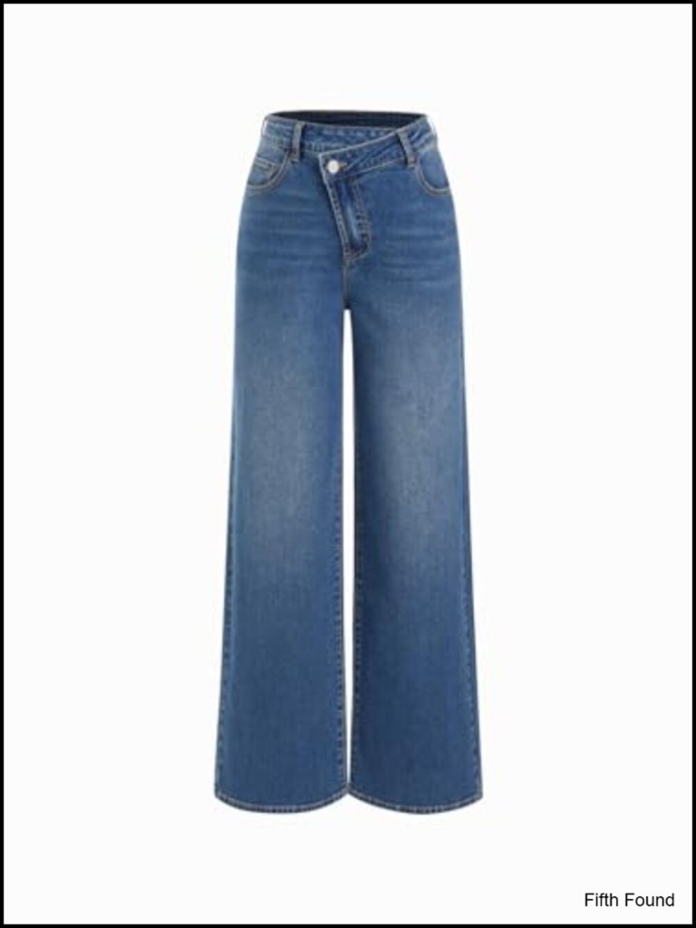 Wide Leg High Waisted Baggy Boyfriend Jeans Wrap Pull On Denim